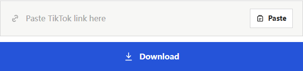 The TikTok photo link field and Download button on DLPanda